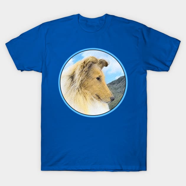 Collie in Mountains (Rough) T-Shirt by Alpen Designs